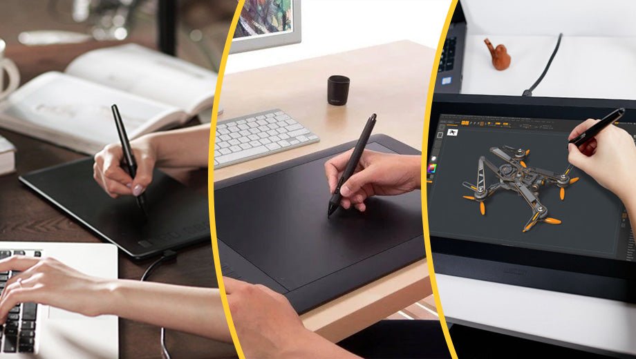 Drawing tablet with pen outlet