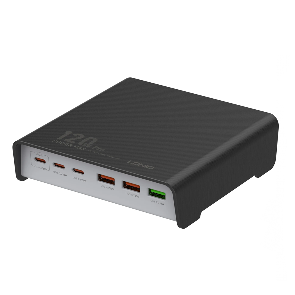 LDNIO 6 Port Wall Charger 120W Black buy at a reasonable Price in Pakistan.