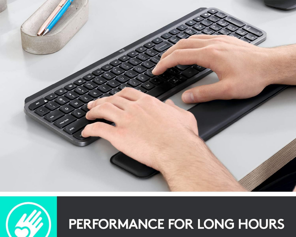Logitech MX Keys Plus Wireless illuminated Keyboard with Palm Rest in Pakistan.