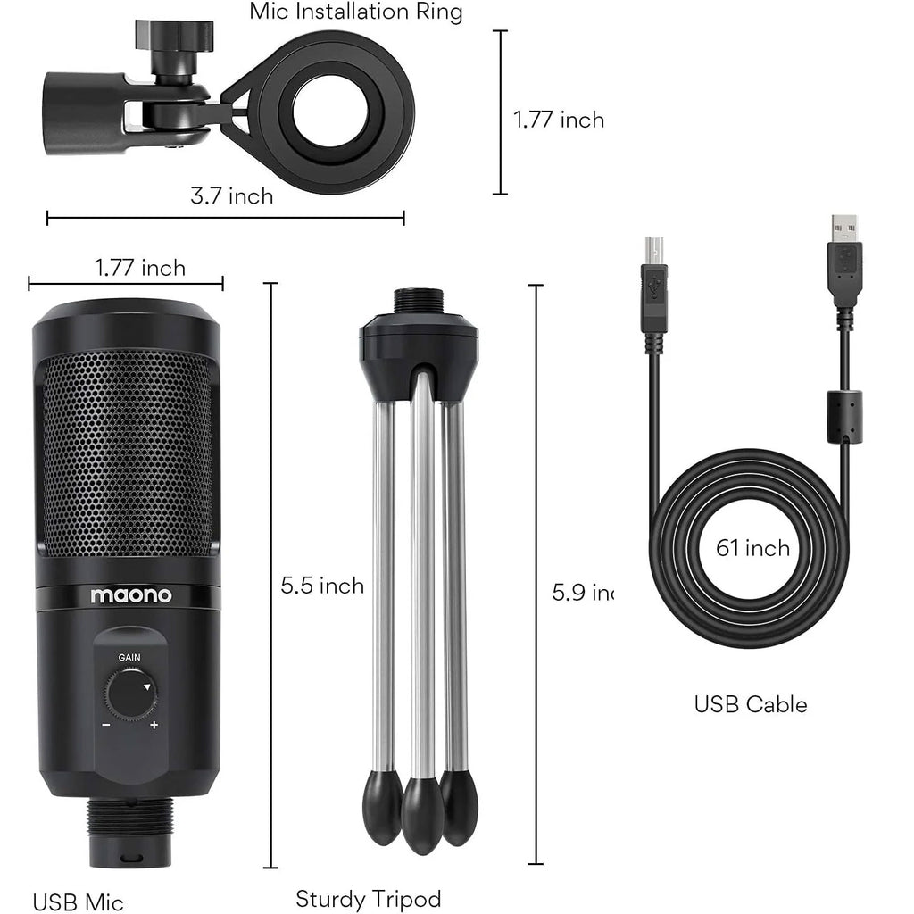 Maono AU-PM461TR Portable USB Microphones Black buy at best Price in Pakistan.