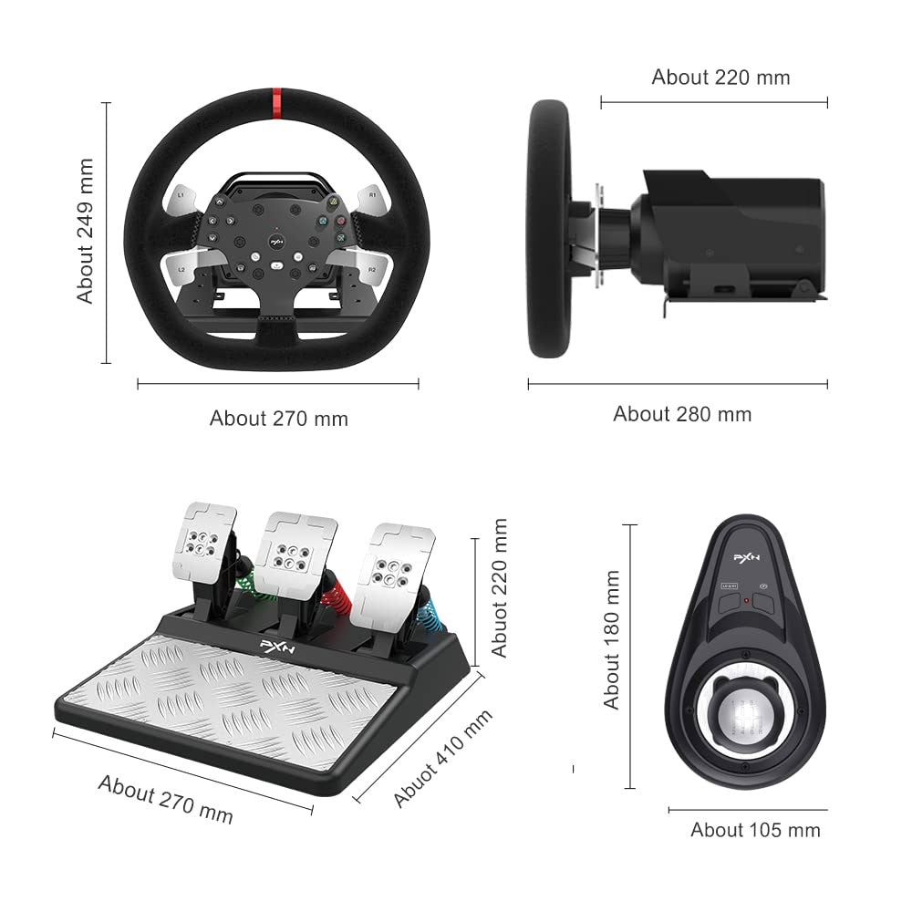 PXN V10 3 in 1 Gaming Wheel + Shifter + Pedals buy at best Pakistan.