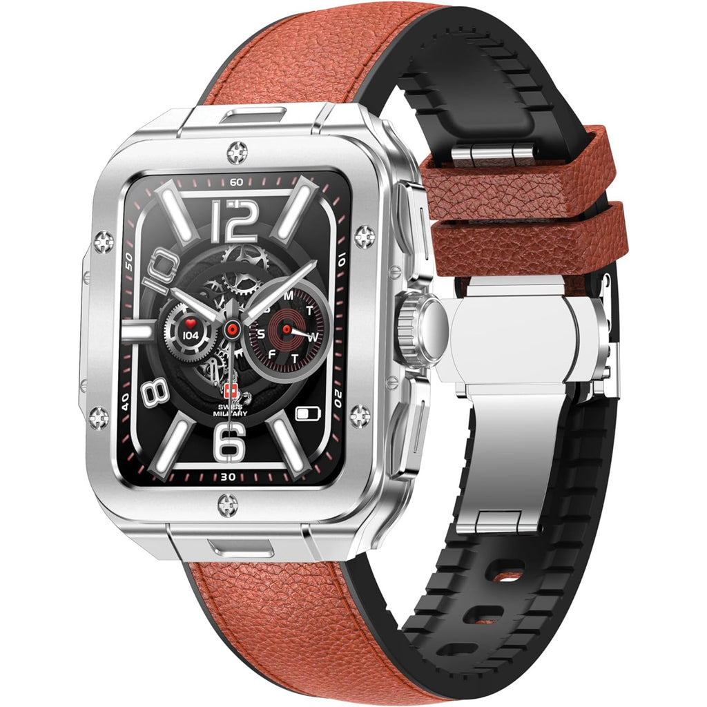 Swiss Military ALPS 2 Smart Watch Silver Frame & Brown Leather Strap buy at best Price in Pakistan.