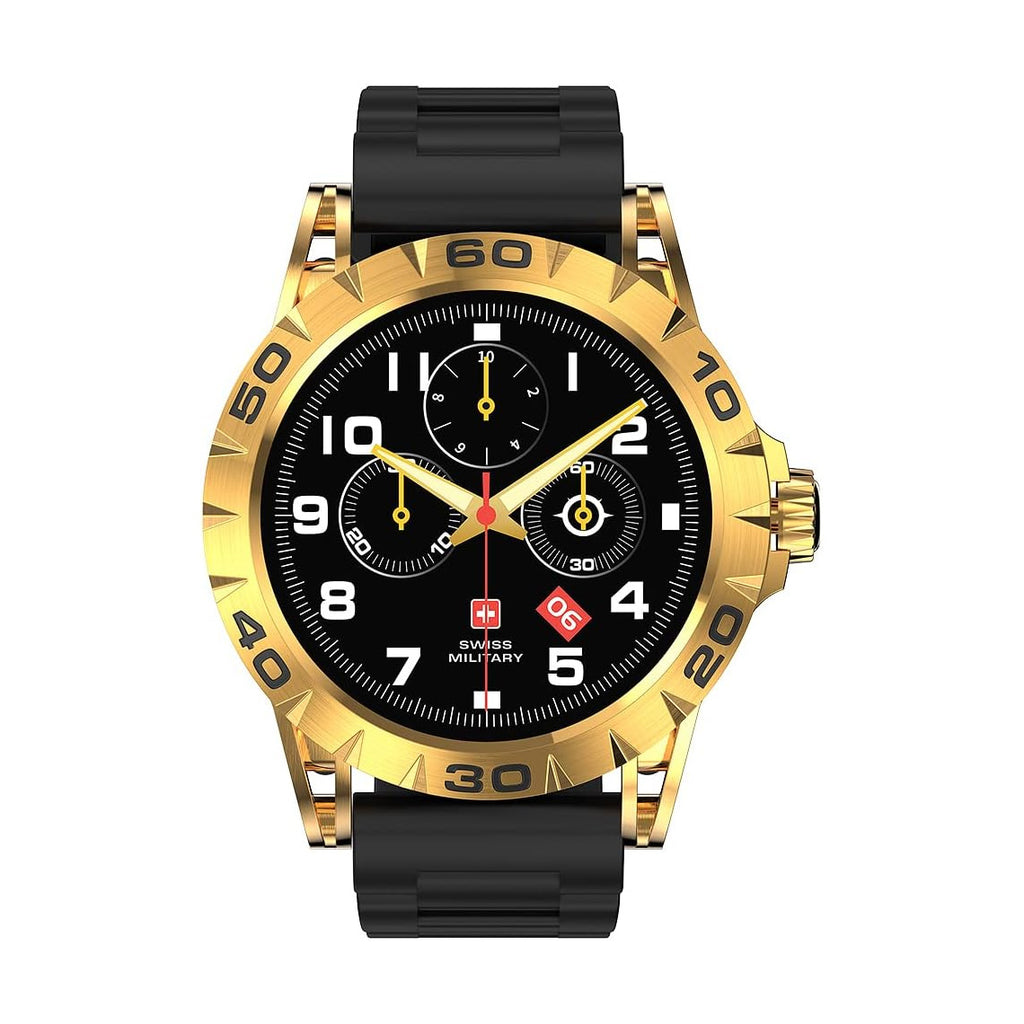 Swiss Military Dom 2 Smart Watch Yellow Gold Frame & Silicon Black Strap buy at a reasonable Price in Pakistan.