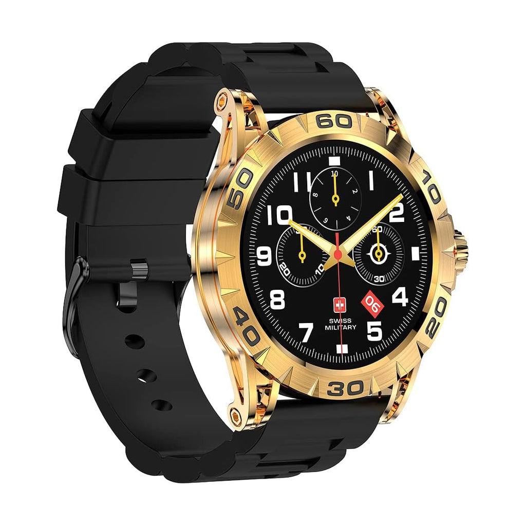 Swiss Military Dom 2 Smart Watch Yellow Gold Frame & Silicon Black Strap buy at best Price in Pakistan.