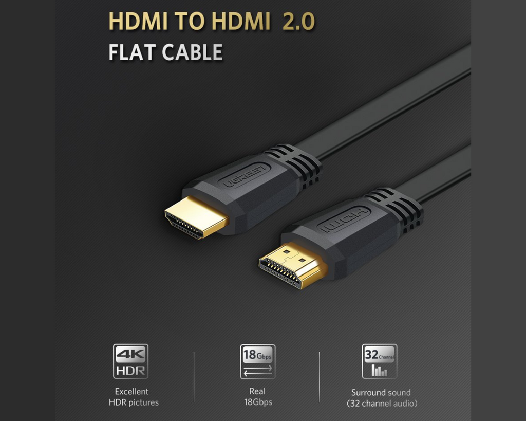 UGREEN Flat HDMI Cable 3M Black 50820 in Pakistan.