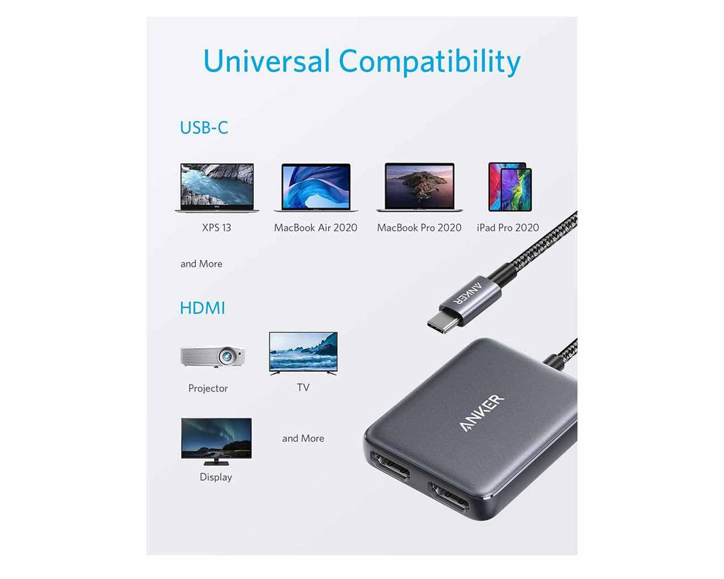 Anker USB C to Dual HDMI Adapter - Al Hamd Tech