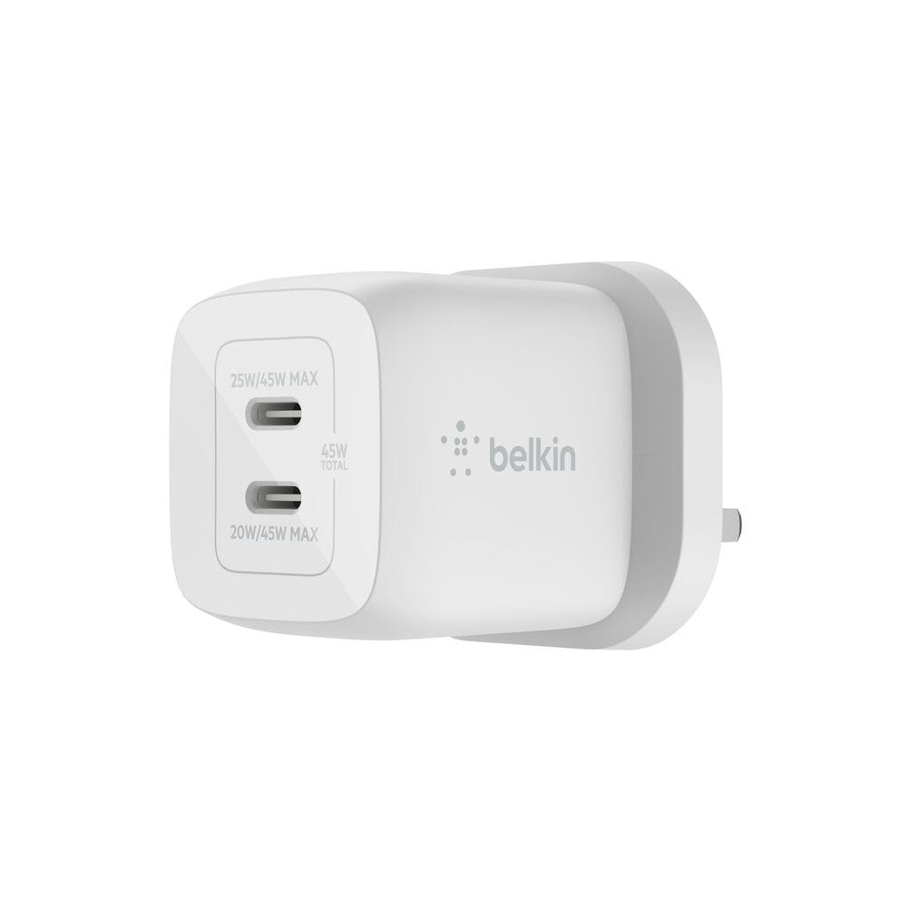 Belkin Boost Charge Pro Dual Type C Charger 45W White Available in Pakistan