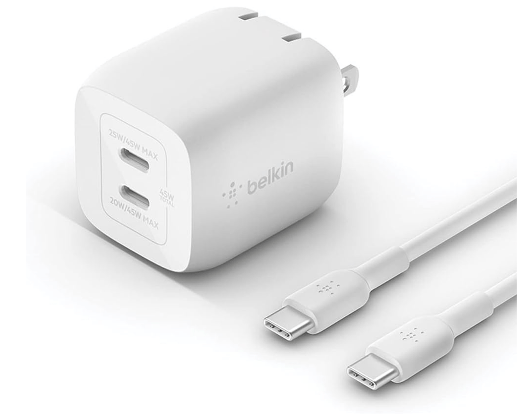 Belkin Boost Charge Pro Dual Type C Charger 45W White - Al Hamd Tech