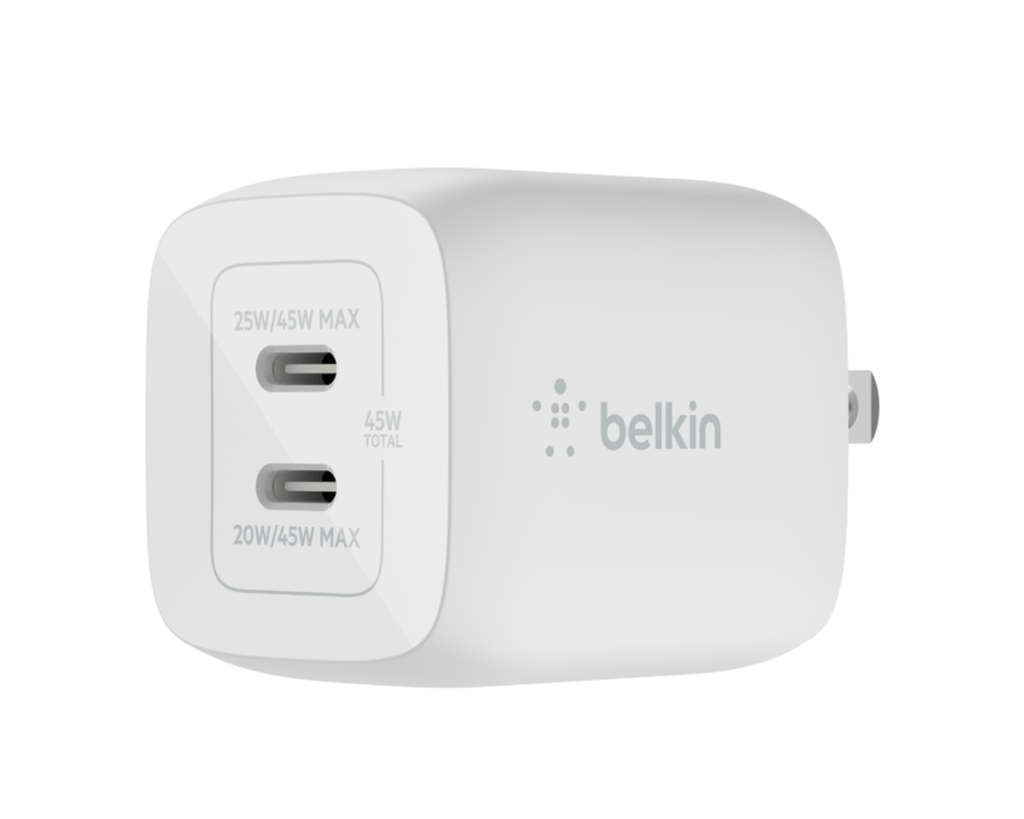 Belkin Boost Charge Pro Dual Type C Charger 45W White - Al Hamd Tech