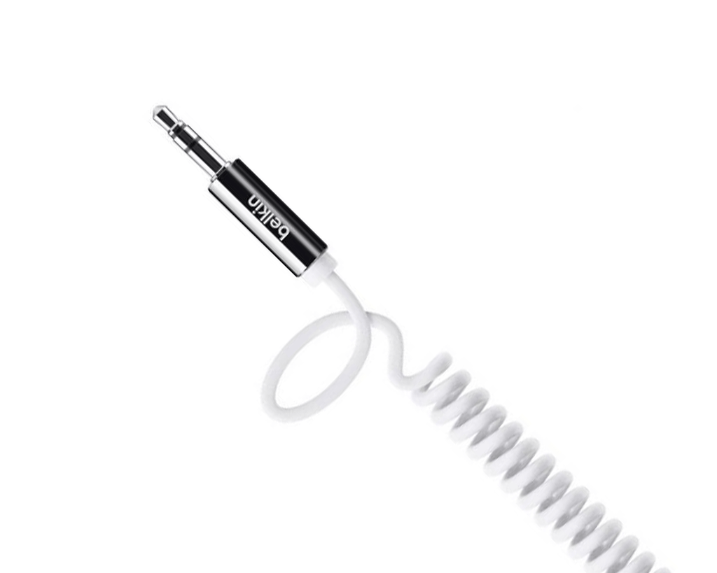 Belkin MixIt 1.8m Coiled AUX Cable ( AV10126cw06 - WHT) - Al Hamd Tech