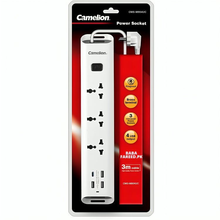 Camelion CMS-M904UC Power Extension 4 Port 3M available in Pakistan.
