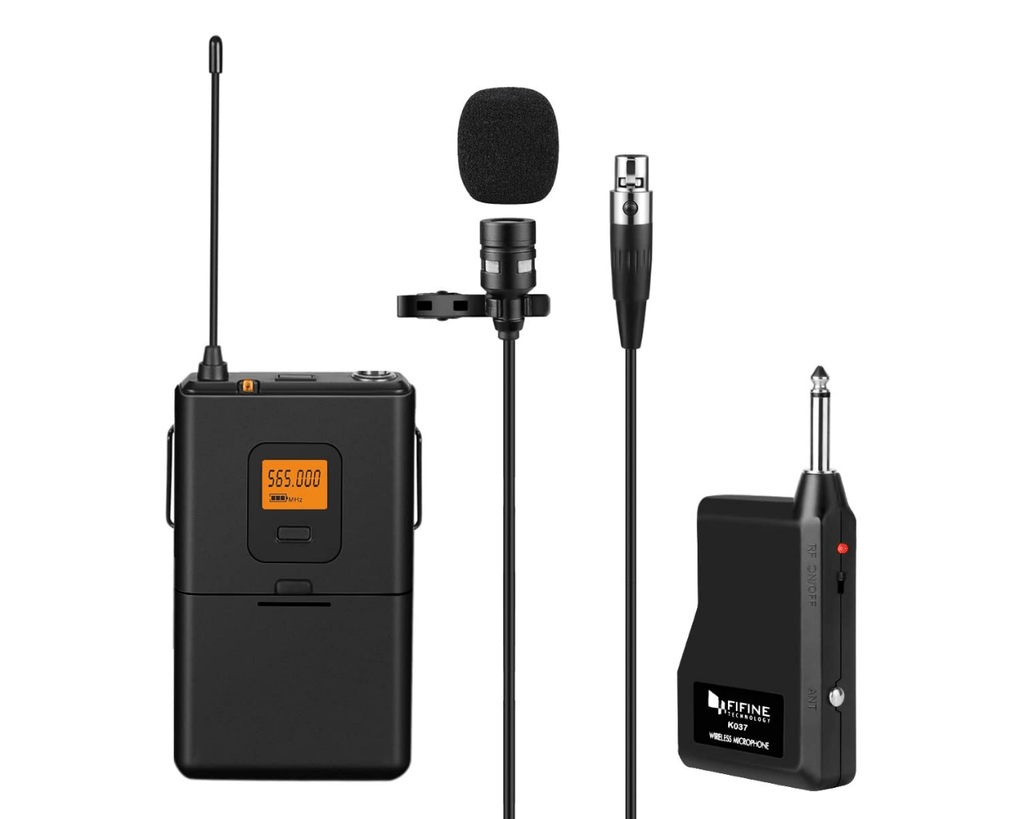 Fifine K037 20 - Channel UHF Wireless Lavalier Lapel Microphone - Al Hamd Tech