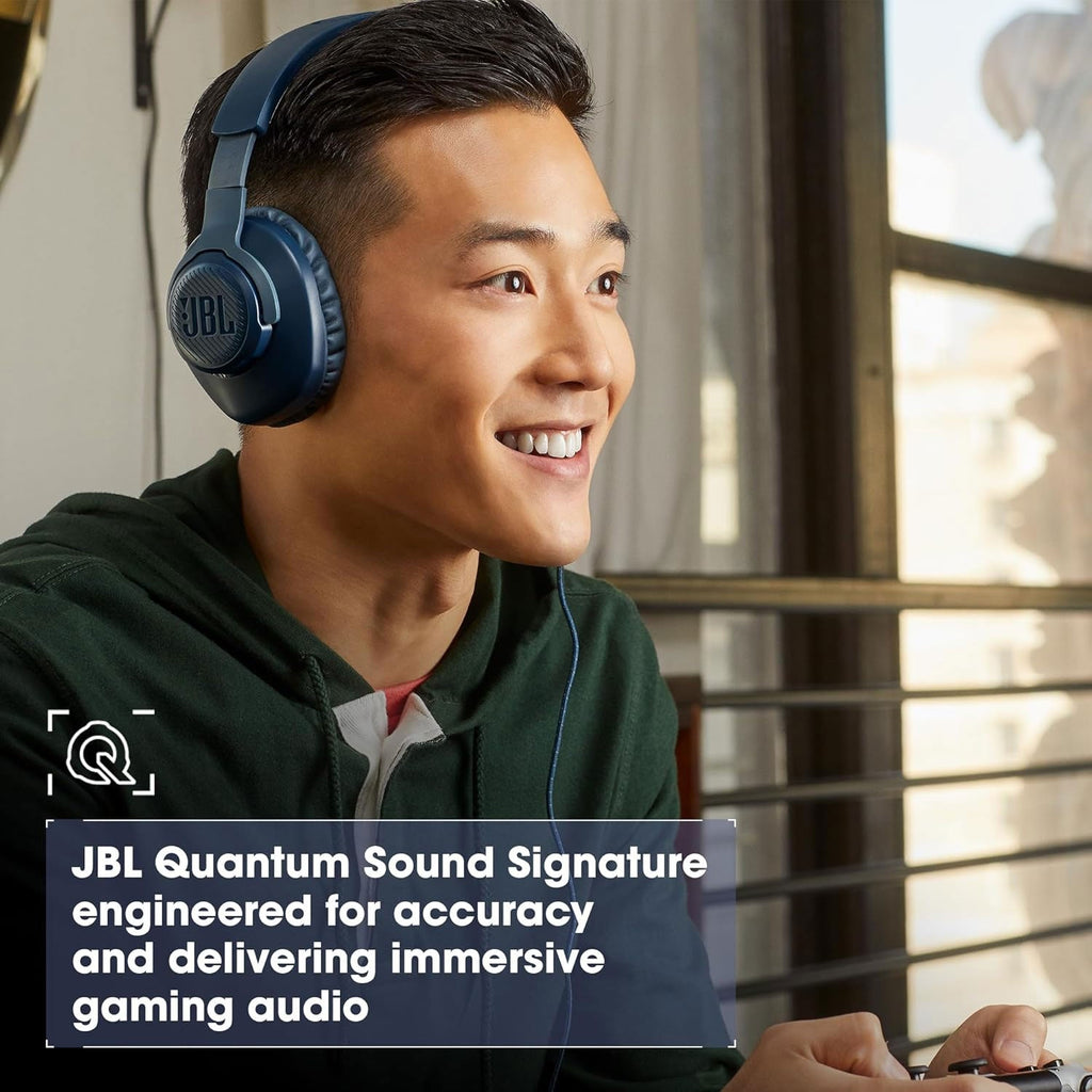 JBL Quantum 100 Over Ear Gaming Headphones Blue - Al Hamd Tech