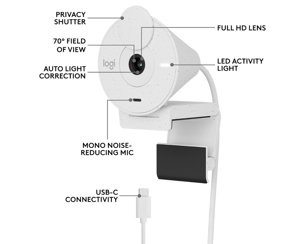 Logitech Brio 300 1080p Webcam White in Pakistan.