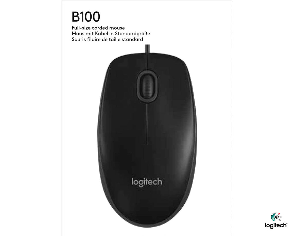 Logitech Wired Mouse B100 - Al Hamd Tech