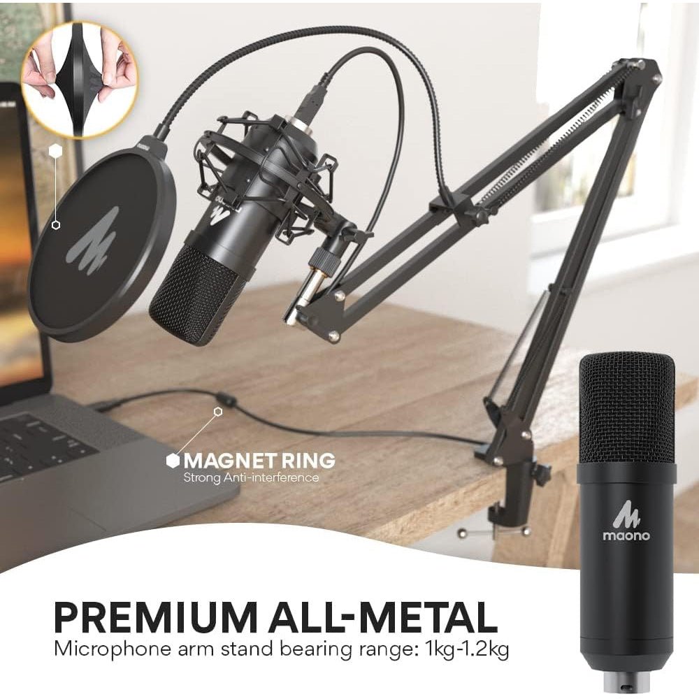 Maono AU - A04 Podcasting Microphone Kit Black - Al Hamd Tech