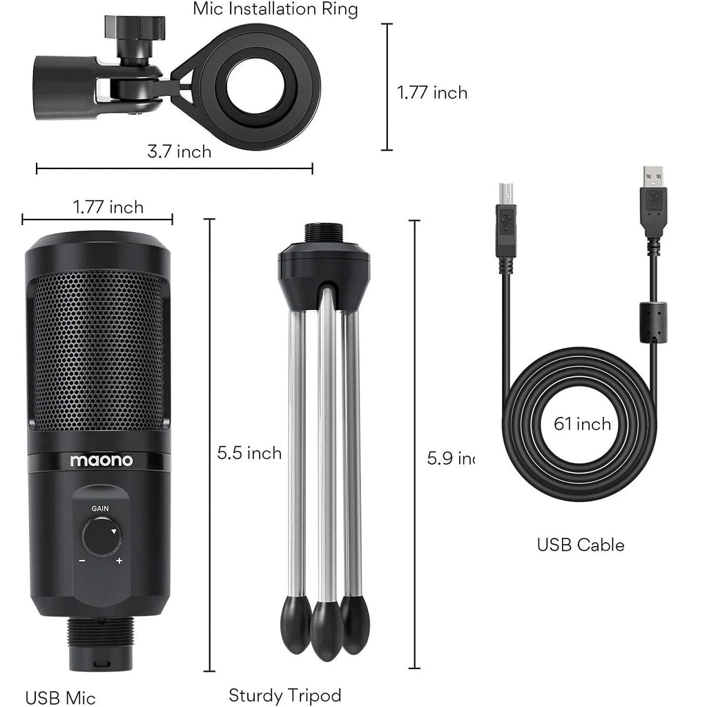 Maono AU-PM461TR Portable USB Microphones Black buy at best Price in Pakistan.