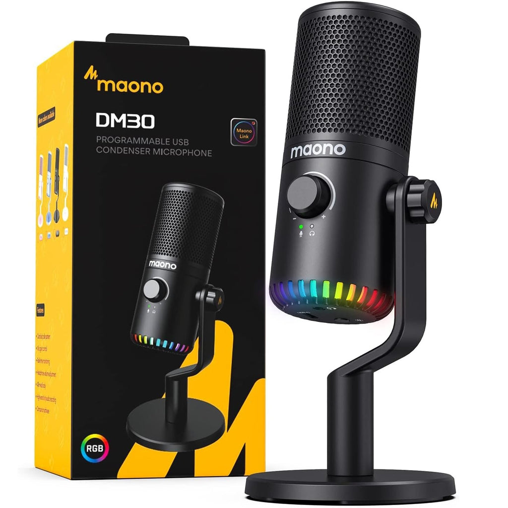 Maono DM30 RGB USB Condenser Microphone Black - Al Hamd Tech