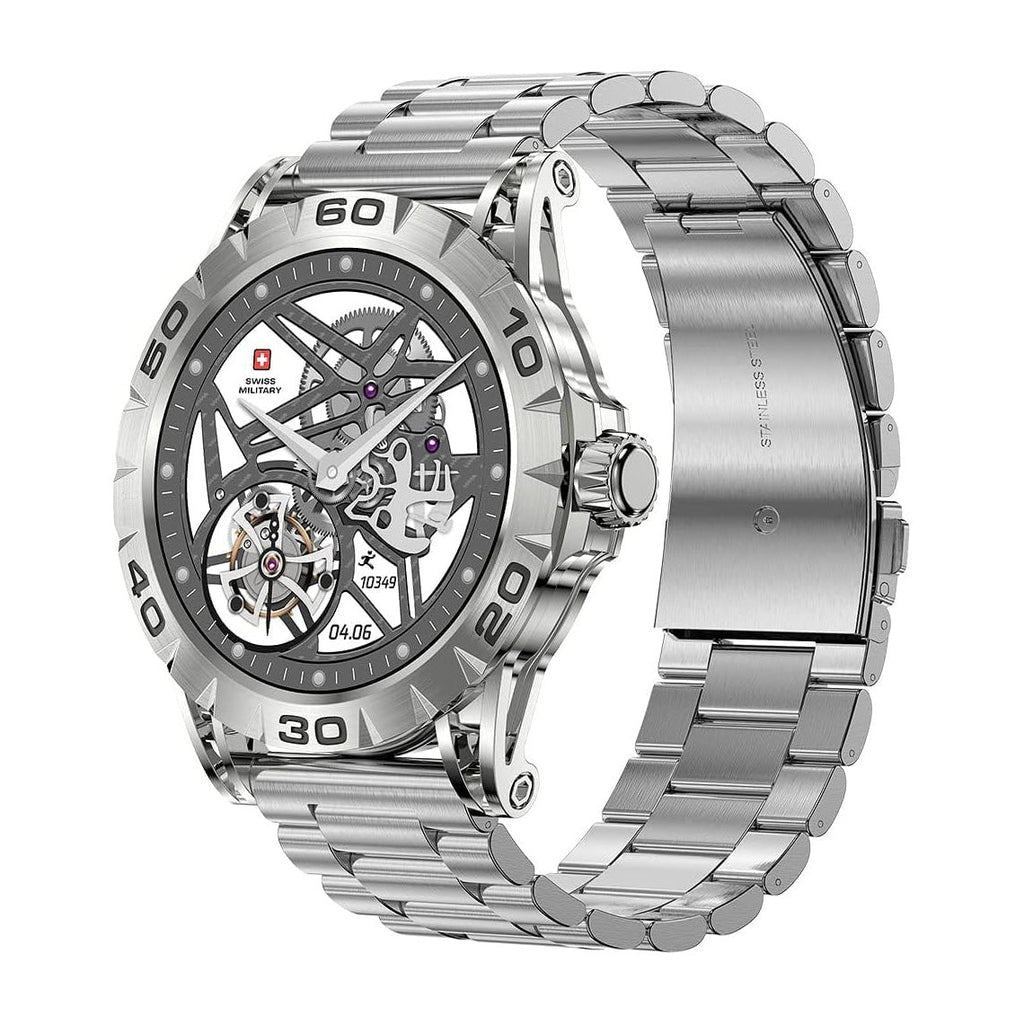 Swiss Military Dom 2 Smart Watch Sliver Frame & Silver Metal Strap buy at best Price in Pakistan.