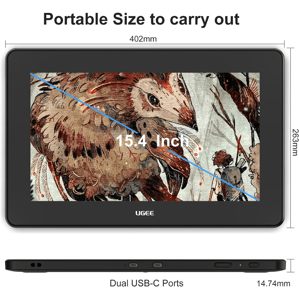 UGEE U1600 Pen Display Graphics Tablet 15.4 inch - Al Hamd Tech