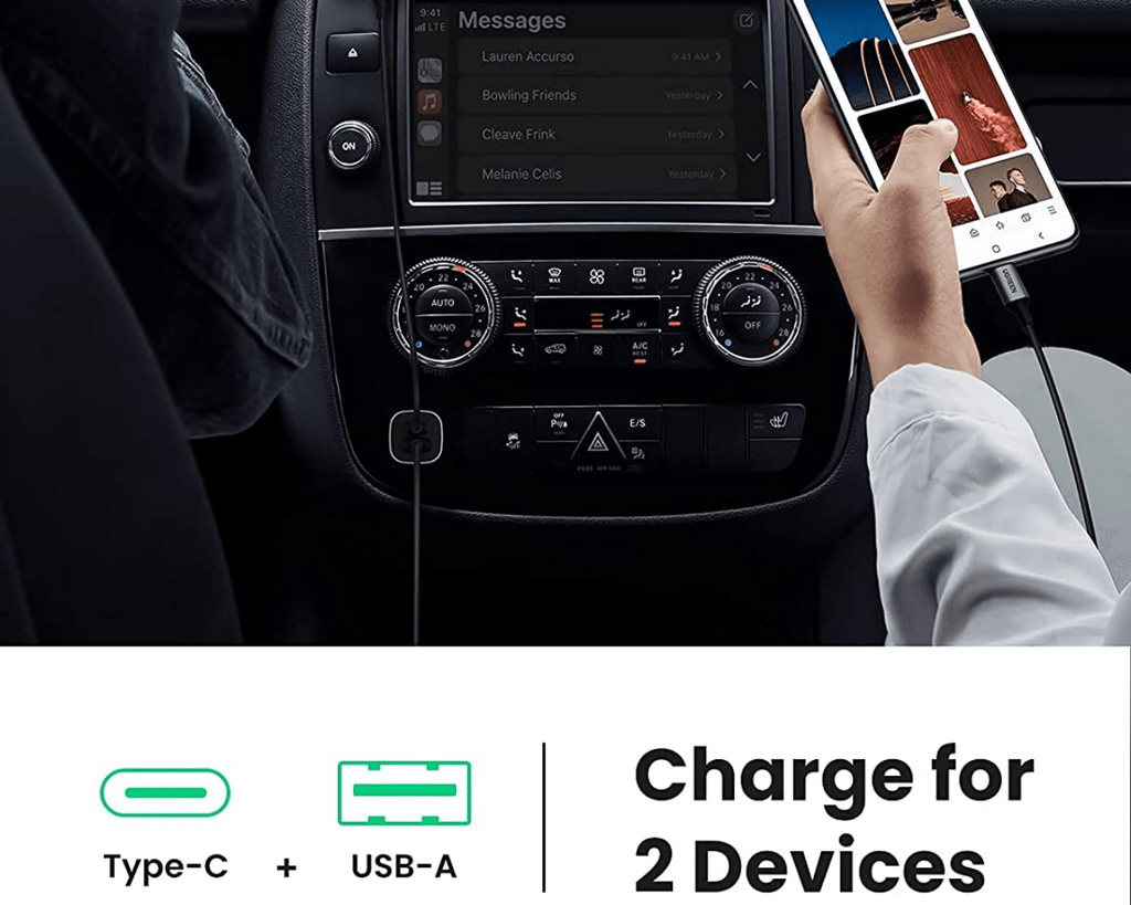 UGREEN 20W USB C Car Charger PD QC3.0 Dual Ports 30780 - Al Hamd Tech