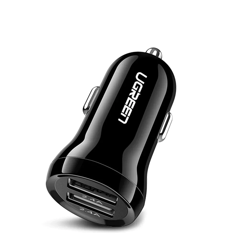 UGREEN Dual USB Car Charger 24W Black 50875 - Al Hamd Tech