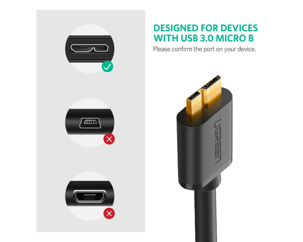 UGREEN USB 3.0 to Micro Male Cable 1M 10841 - Al Hamd Tech