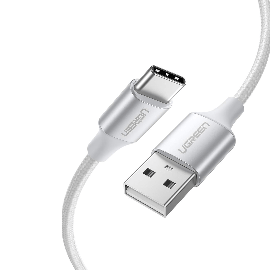 UGREEN USB to Type C Braided Cable 2M White 60133 - Al Hamd Tech