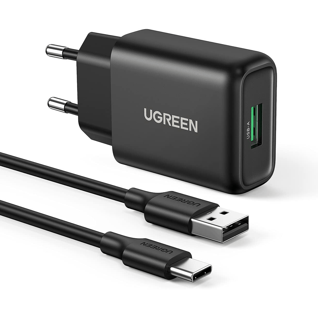 UGREEN USB Wall Charger with Type C Cable 18W Black 10186 buy at a reasonable Price in Pakistan.