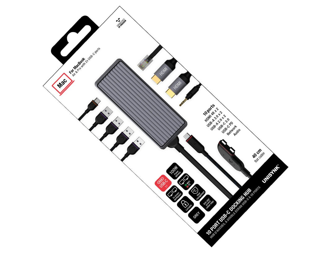 UNISYNK 10 Port Dual Screen Hub for Mac - Al Hamd Tech