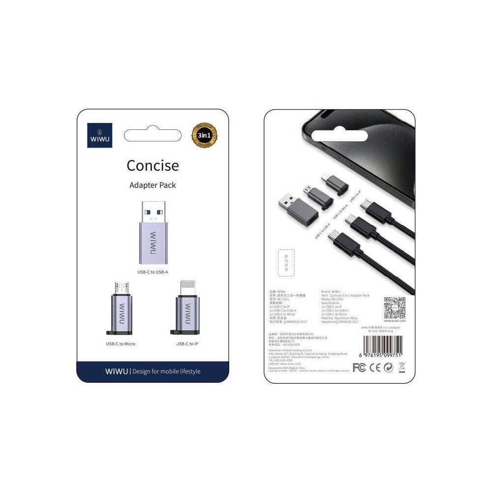 WiWU Concise 3 in 1 Adapter Pack available in Pakistan