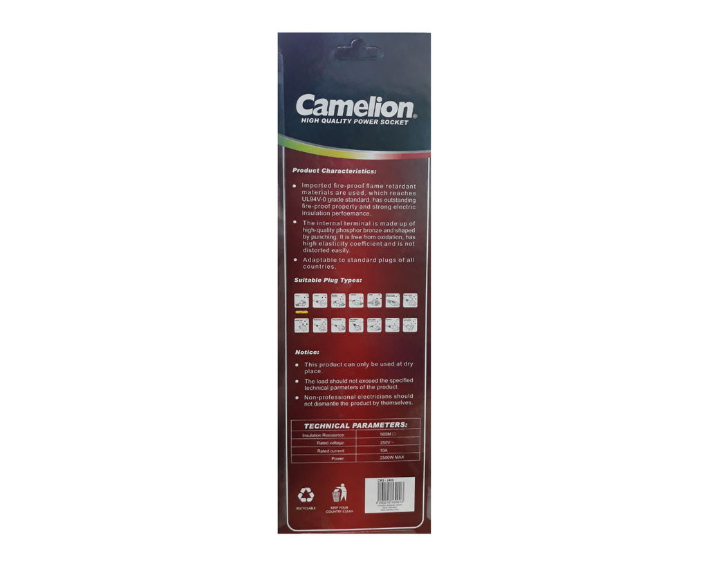 Camelion CMS 240U Power Extension 3 Port 3M at low Price in Pakistan